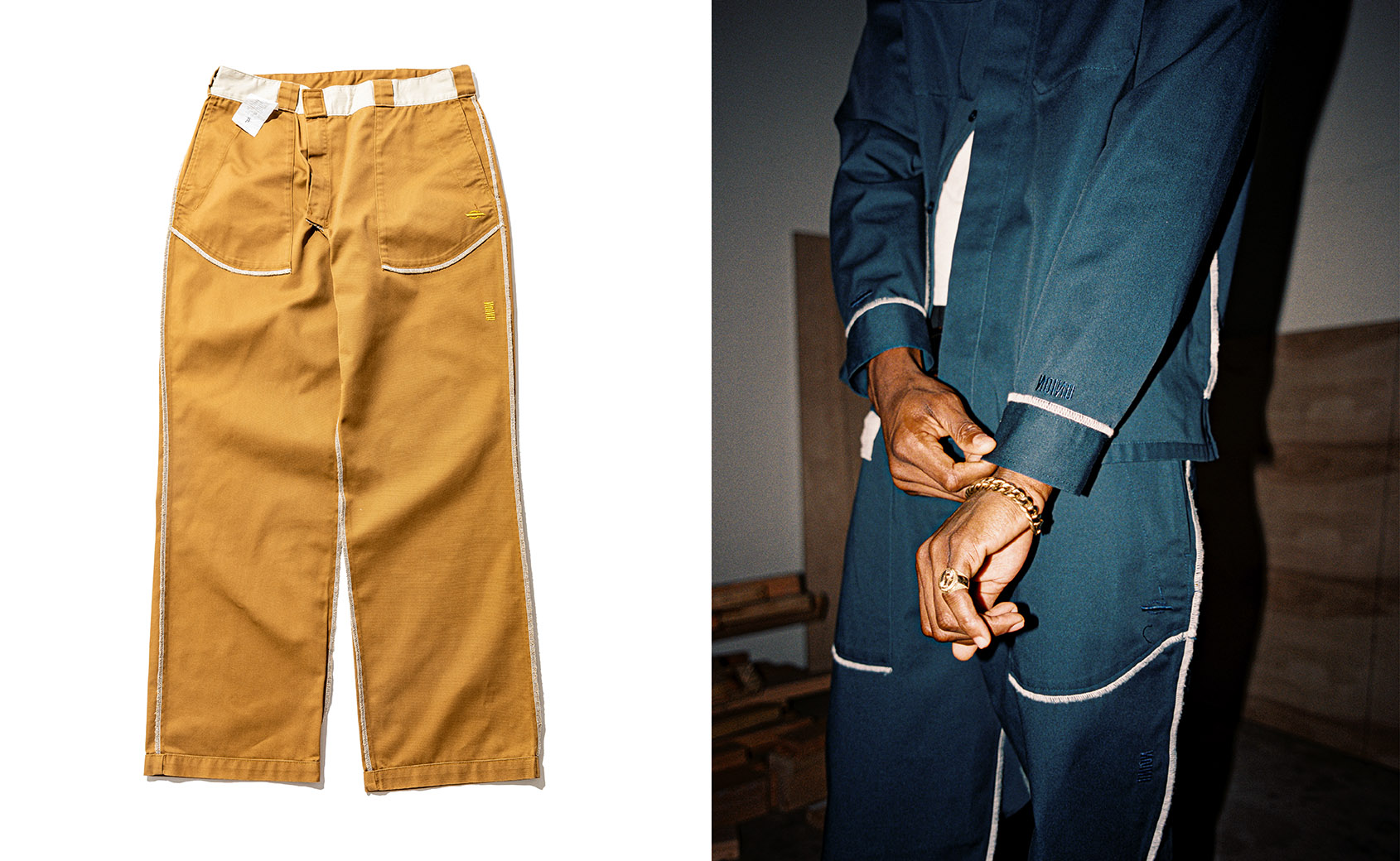 UNION INVERSE PANT 平置き・着用イメージ