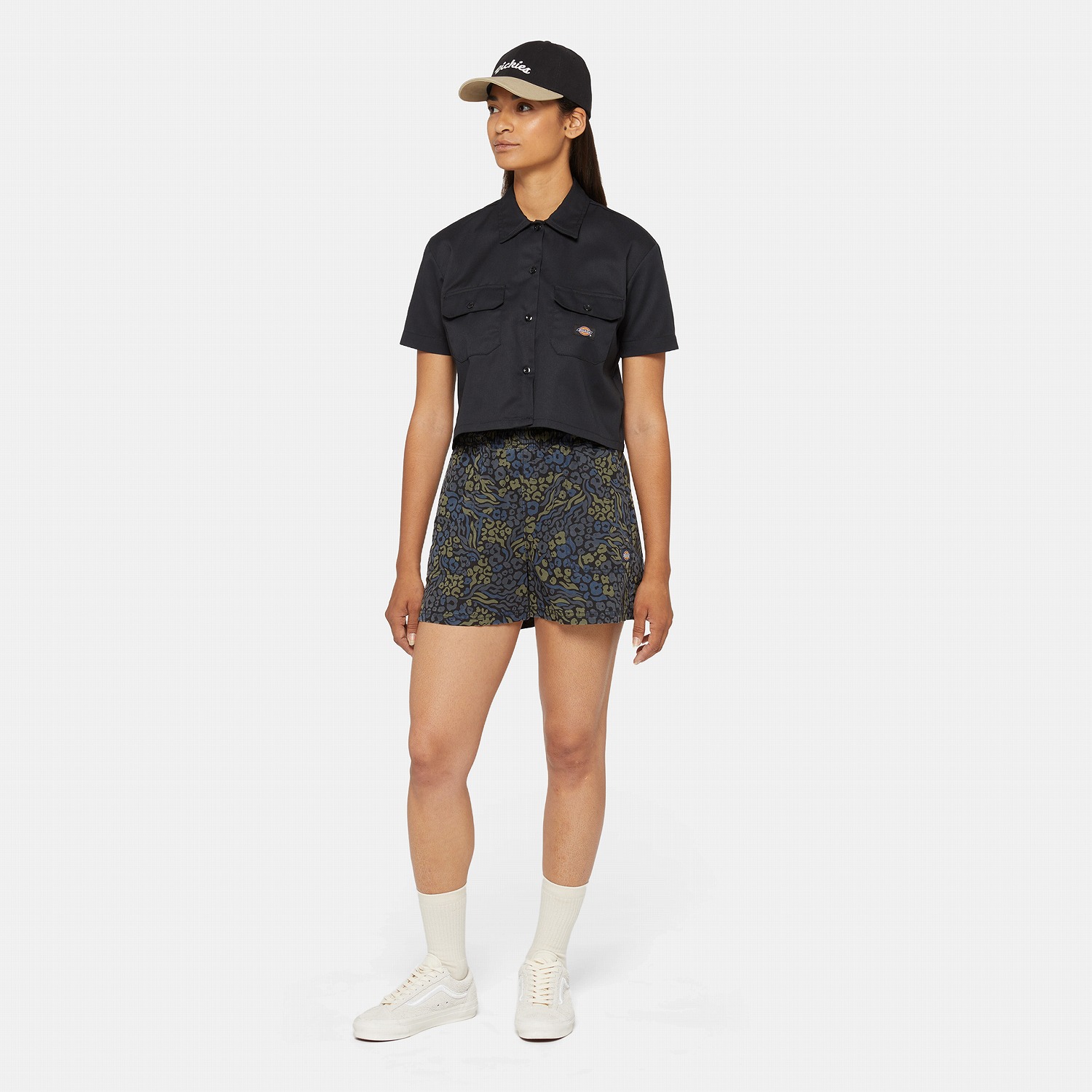 ツイル クロップド S/S ワークシャツ レギュラーフィット "FS573" image number 4