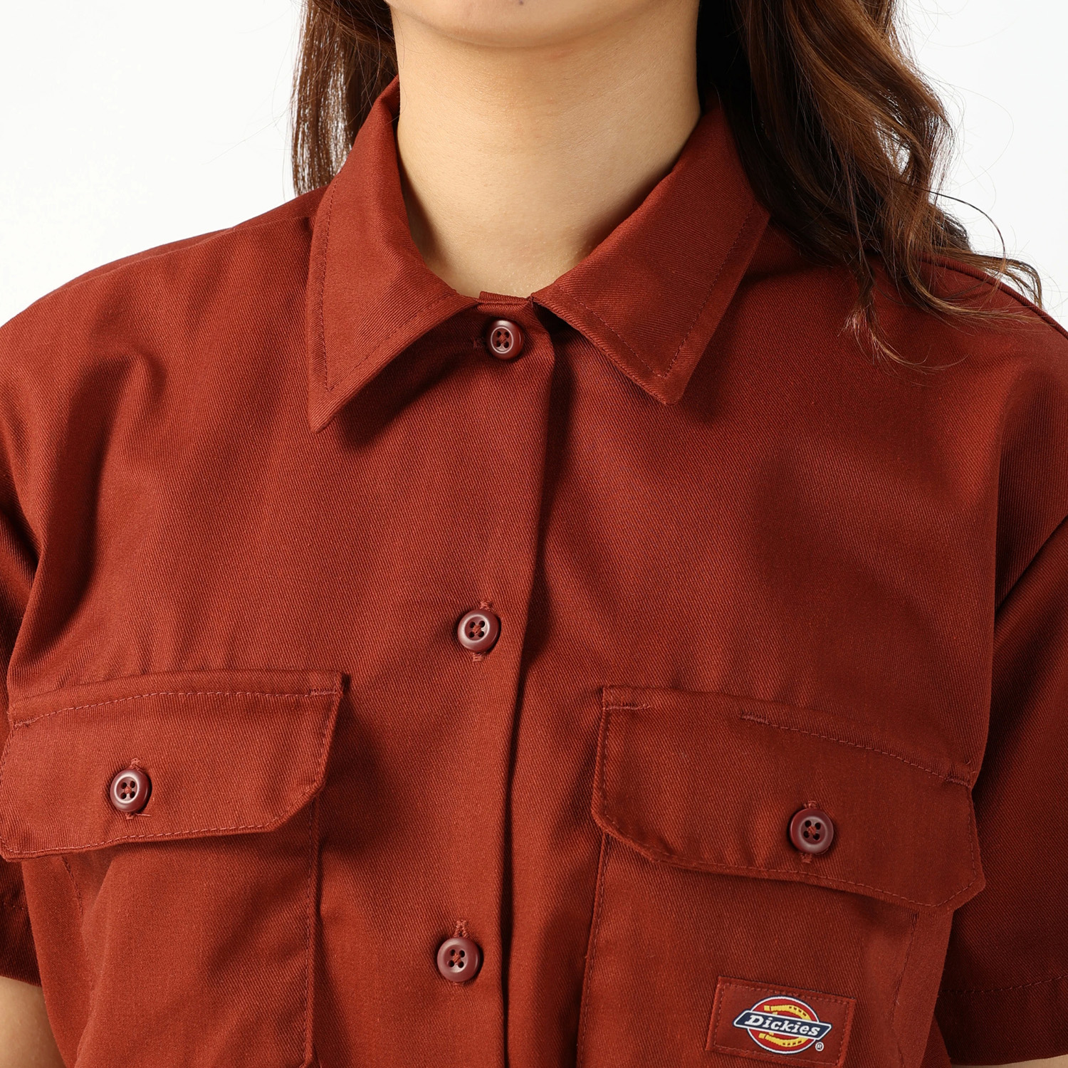 ツイル クロップド S/S ワークシャツ レギュラーフィット "FS573" image number 6