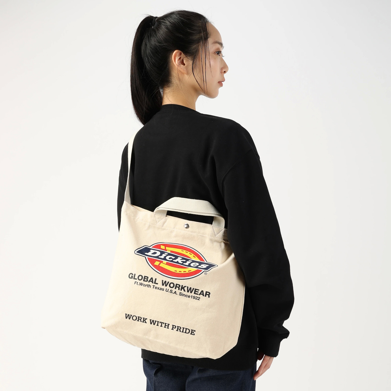 ロゴ TCキャンバス 2WAY ショルダートートバッグ image number 6