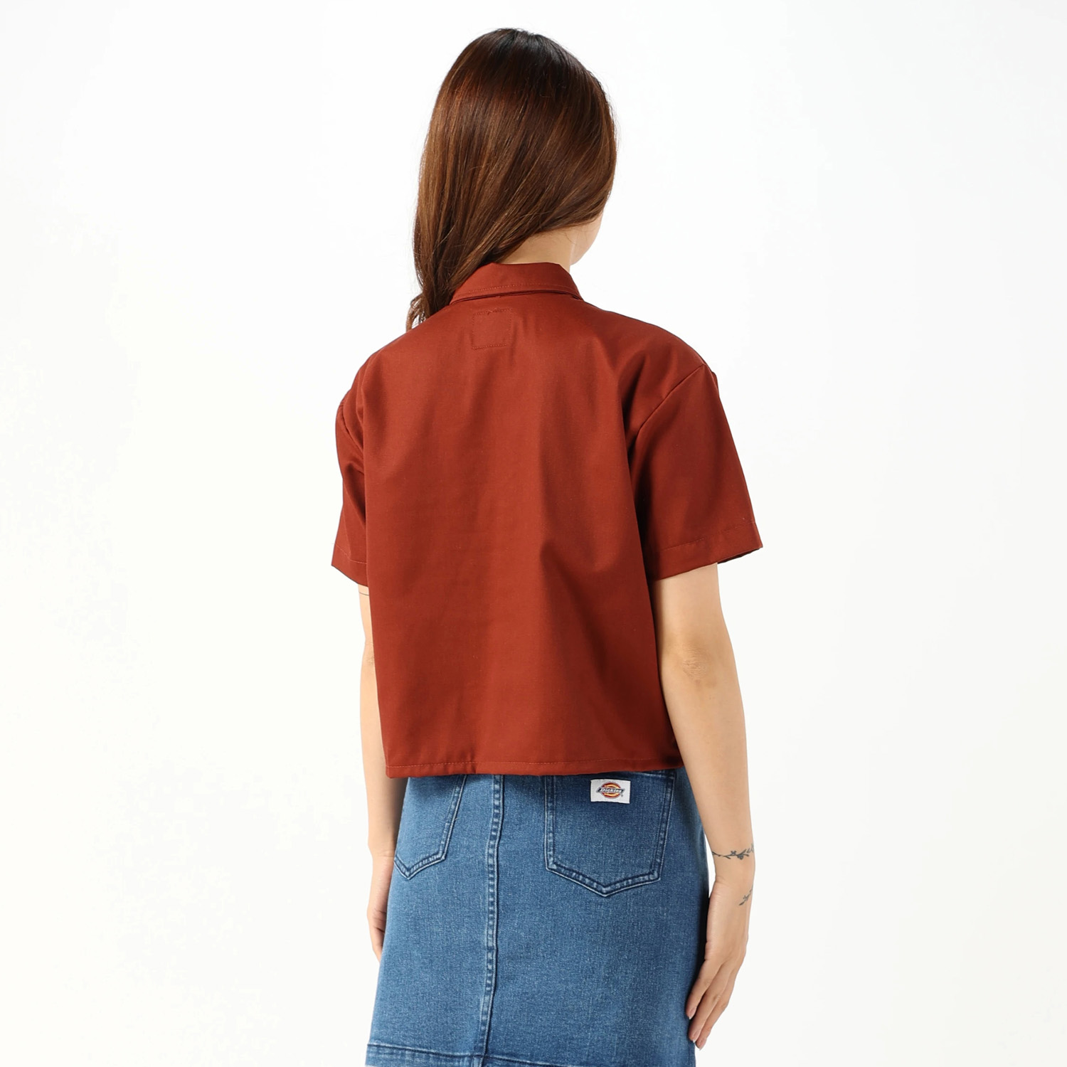 ツイル クロップド S/S ワークシャツ レギュラーフィット "FS573" image number 4