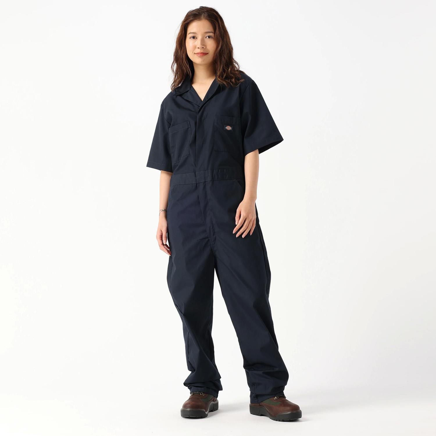 (M) 新品 ディッキーズ 半袖 カバーオール つなぎ Wジップ採用 R 本格ワークブランド製の春夏用ツナギ!! DICKIES ディッキーズ