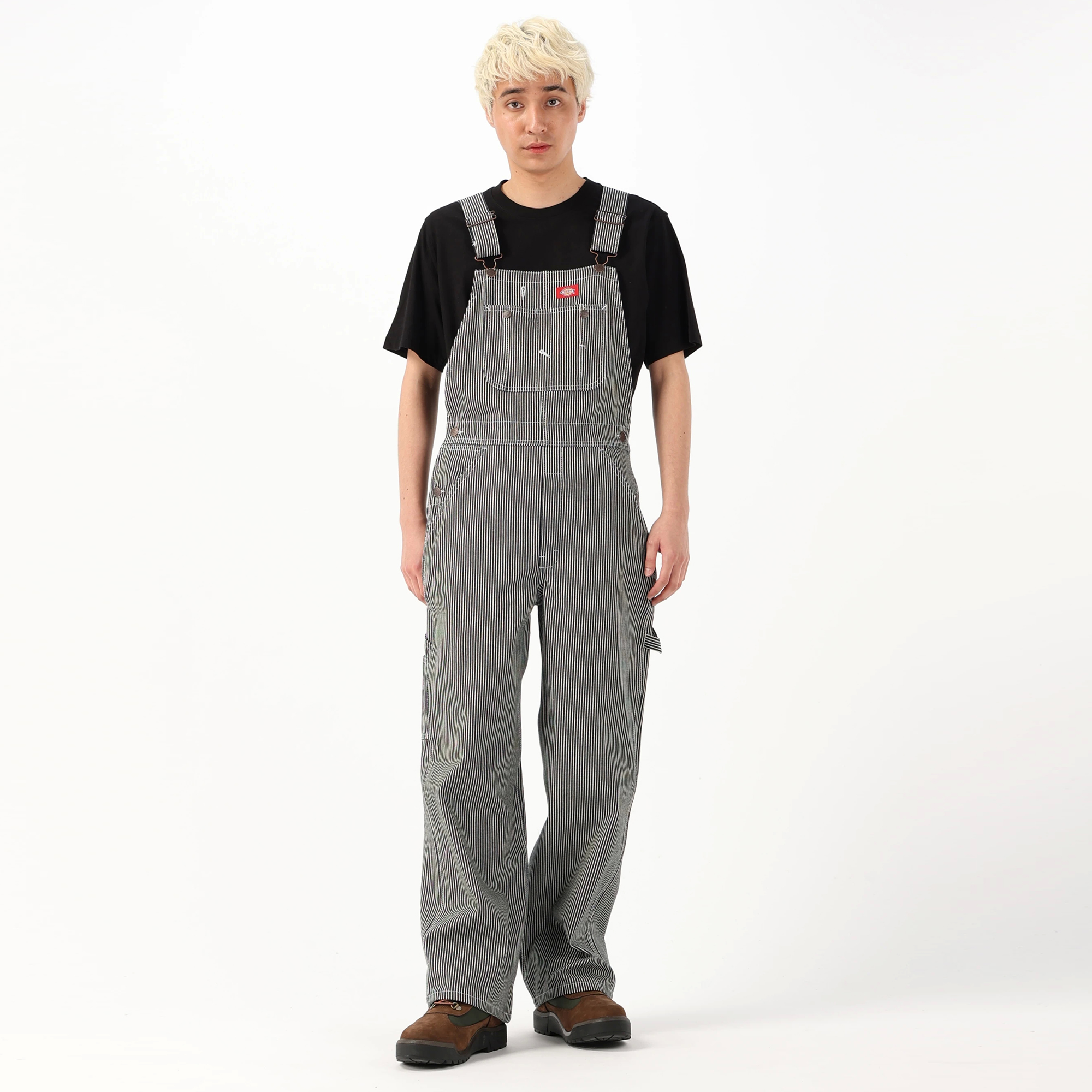 商品画像：Dickies (ディッキーズ) オーバーオール ヒッコリーストライプ 2