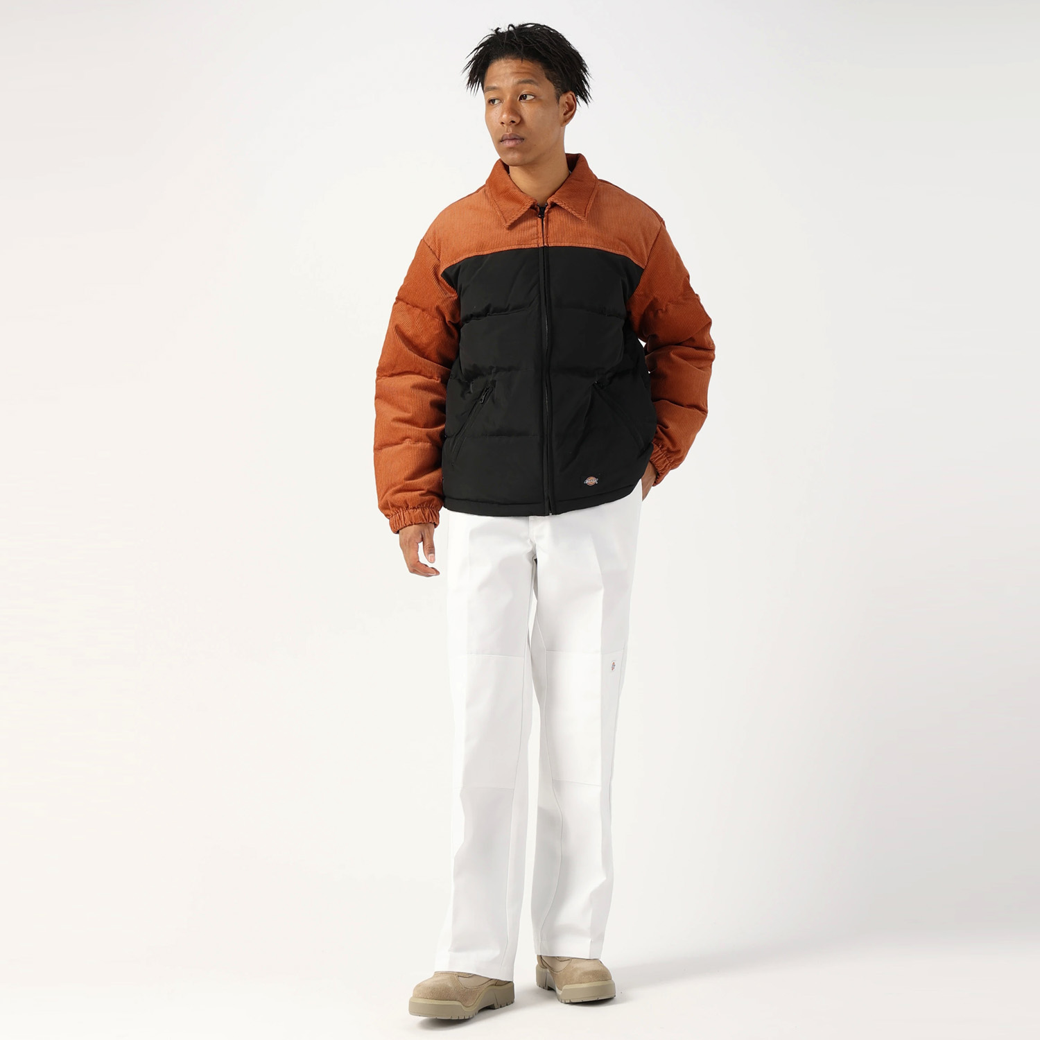 コーデュロイ カラーブロック ダウンジャケット リラックスフィット |ディッキーズ（Dickies）公式オンラインショップ