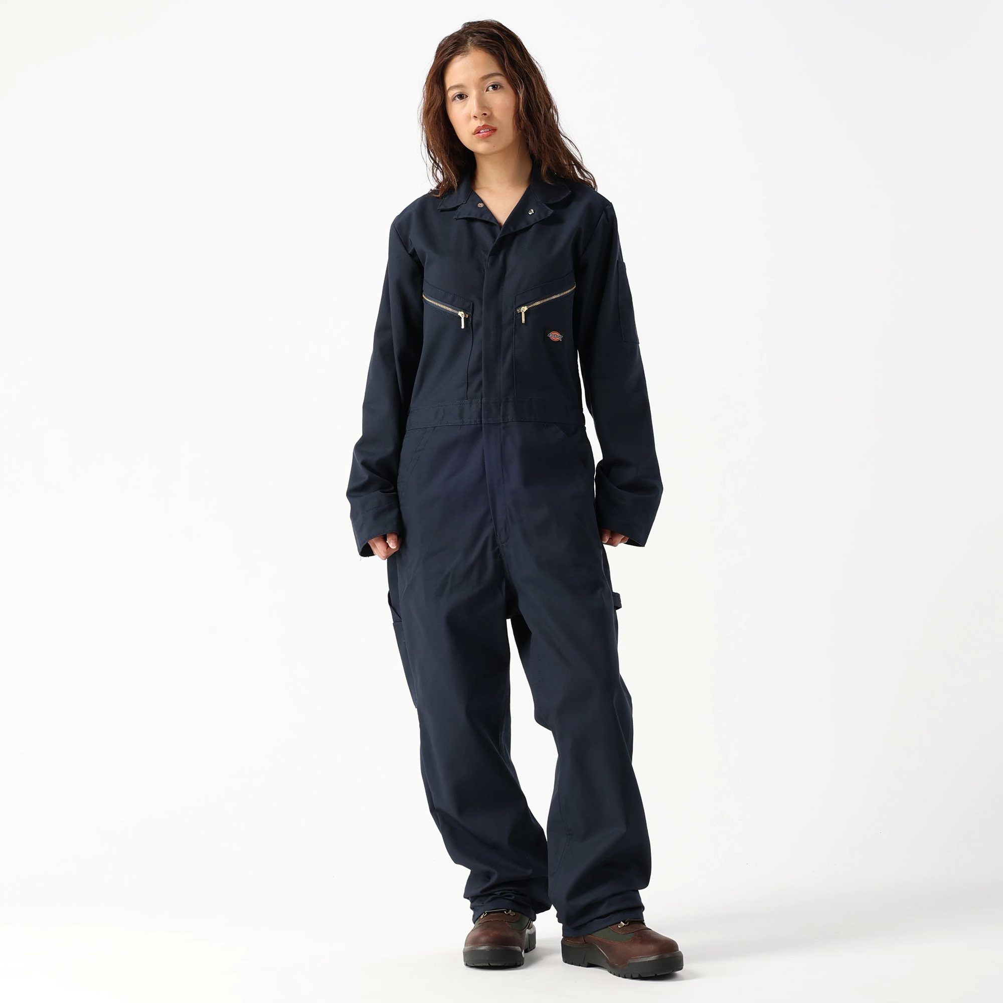 【美品】ディッキーズ 48799 ワークカバーオール つなぎ 綿ポリ 紺 M