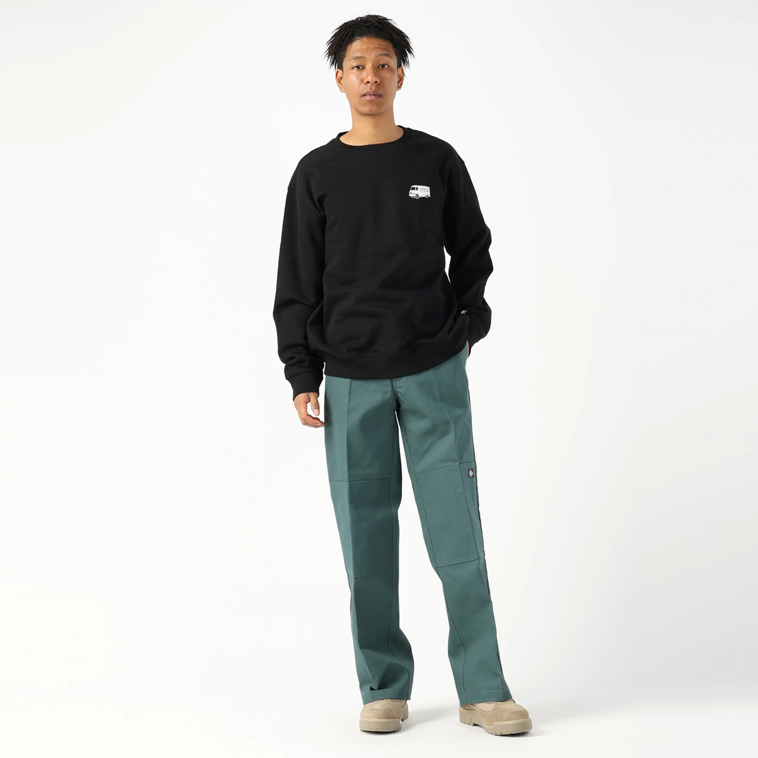 スケートボーディング グラフィック フリース クルーネックスウェット リラックスフィット image number 5